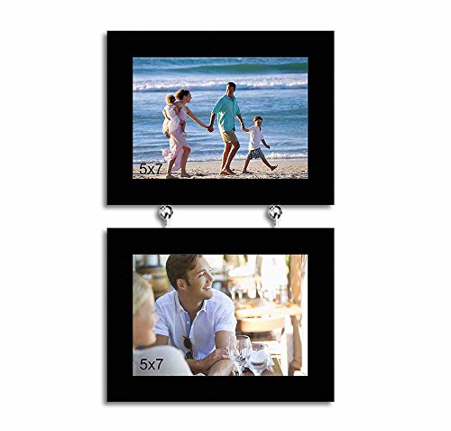 Image of Art Street Store Tremendous Twin Pearl Drop Hanging Photo Frame Set of 2 Photo Frames for Home & Office Decoration - Black (5x7 Inch)
