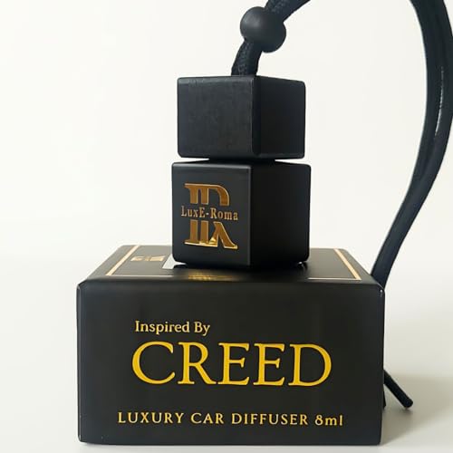Creed Car Air Fresheners for Men Aventos Inspired Luxury Car Air Freshener Perfume Fragrance | Car Gifts Accessories For Men Women | 8ml Car Diffuser Strong Scent Cologne, Vent Clip, Savage 1ml Sample