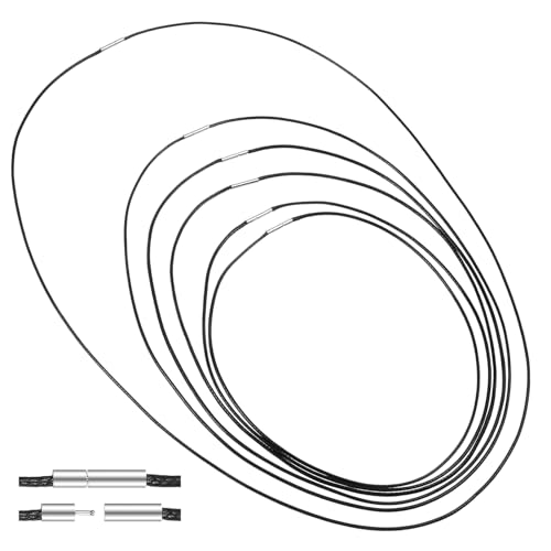 Giantree 6Pcs Leather Cord Necklace, Men Waterproof Braided Leather, Black Necklace Cord Braided Rope with Clasp Necklace, Rope Chain for Men Women