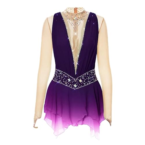 Kmeruoys Women's and Girls' Roller Ice Figure Skating Dress Figure Skating Costume Training (Color : Violet, Size : Small)