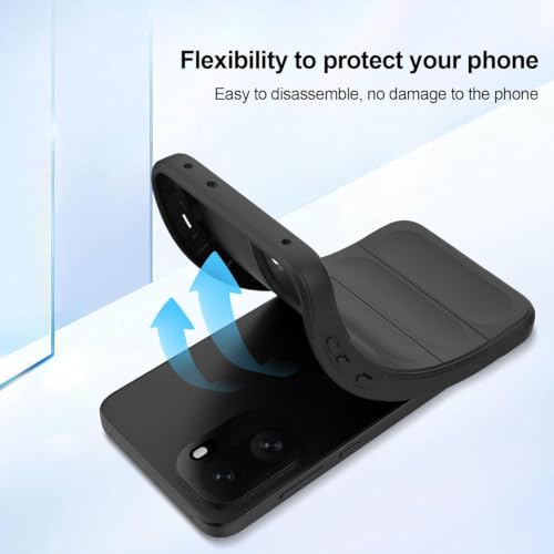 Image of ShieldTech AirGuard Series Back Cover Case for OnePlus 15R | Microfiber Lining | Airbag Cushion Drop Protection | Shockproof Silicone Back Cover Case | Anti Slip Grip - Black for OnePlus 15R