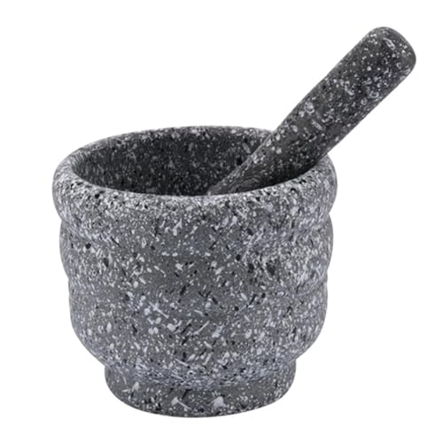 VALICLUD Mortero Suribachi para con Diseño Ergonomico y Apariencia Granito Imitación Prensador de Ligero para Uso Doméstico y Cocina