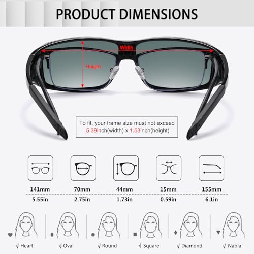 Image of HAOLOTA Night Vision Driving Over Glasses, Polarized Nighttime Glasses Men Women Anti Glare Yellow Tinted Lens