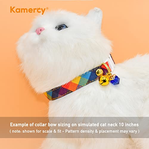 Kamercy Cat Collar With Charm - Fall Plaid Cat Collars, Safety Breakaway Cat Collar,Yellow Red Cat Collars, Cute Cat Outfits, Xx-Small(6" - 10") #TOP6