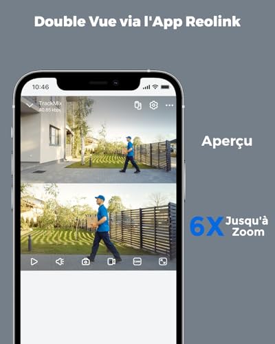 Reolink 4K PTZ Camera Surveillance WiFi Exterieure à Double Objectif, 2,4/5 GHz Wi-FI 6, Zoom 6X, Détection Personne/Véhicule/Animal, Suivi Auto, Vision Nocturne, Alimentation Plug-in, TrackMix WiFi – Image 4