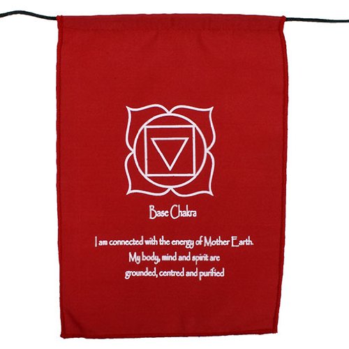 Chakra Gebetsfahnen – Regenbogenfarbene Wimpelkette Mit Symbolen & Mantras, Aus Indonesien