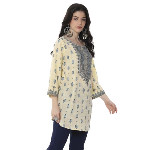 Image of BIBA Women Rayon Straight Printed Kurti