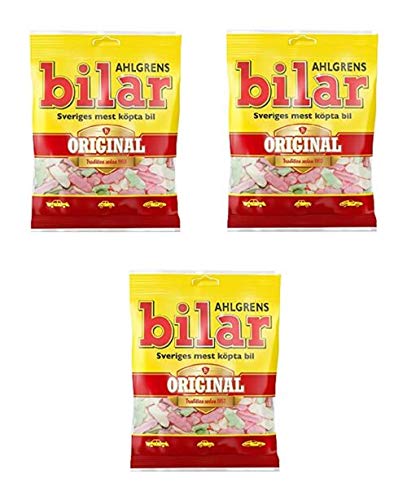 ScandiKitchen Ahlgrens Bilar Lot de 3 boîtes de bonbons suédois à mâcher en forme de voiture...