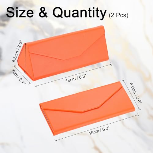 Image of PATIKIL Foldable Glasses Case, Triangle Magnetic Sunglasses Organizer Case PU Leather Hard Eyeglass Case for Women (2 Pcs)