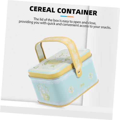 Caja de almacenamiento de hojalata con asas contenedor de galletas y dulces 4 piezas 5