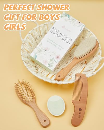 Lictin Baby Hair Brush and Comb Set: 4-Piece Essentials for Newborns and Toddlers