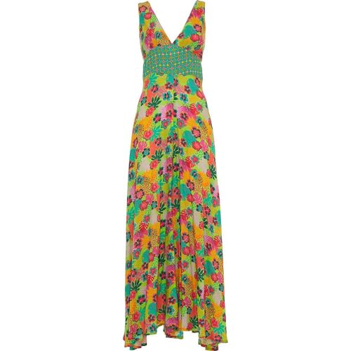 Mono estampado multicolor Cycas Surfboard de mujer con tirantes regulables y pernera ancha
