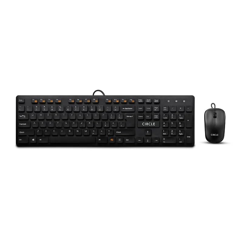 Image of Circle C43 Slim Multimedia Wired Keyboard and Mouse Combo | USB Connection | 3 Years Warranty | Slim Design, Durable & Quiet Typing | Ideal for Home, Office & Gaming Use