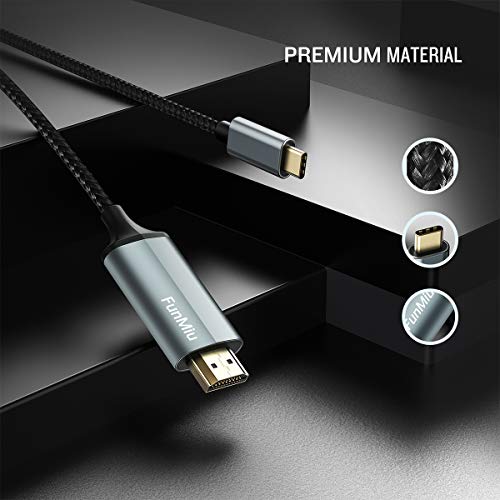 Usb C To Hdmi Cable, [4K, High-Speed] Usb Type C To Hdmi Cable For Home Office, [Thunderbolt 3/4 Compatible] For Macbook Pro/Air 2020, Ipad Air 4, Ipad Pro 2021, Imac, S23, Xps 17, And More-6Ft Grey #TOP1