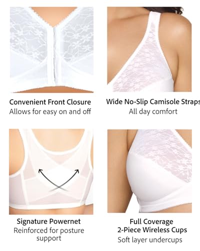 Image of Exquisite Form 5100565 FULLY Lace Wireless Back & Posture Support Bra with Front Closure