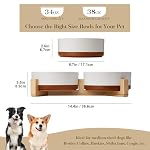MALACASA Ceramic Dog Bowls Set with Wood Stand, 3.5 Cups Pet Bowls for Medium Dogs with Non-Slip Base, Large Puppies, Cats, Retrievers, ect.Pet Food & Water Basic Bowls Set, Weighted Glaze Matte.34 OZ - Image 2