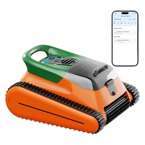(2024 New) Cordless Robotic Pool Cleaner, Pool Vacuum for Inground Pools, Wall and Waterline Cleaning, Powerful Suction and Replaceable Battery, 150 min Battery Life for Pool Up to 2050 Sq.ft Cover
