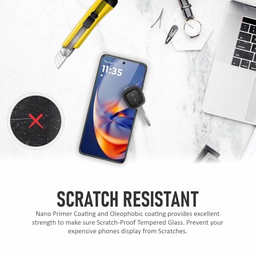 Image of SupCares Tempered Glass for Motorola Edge 50 Neo (6.4 Inch) With Installation Kit | 9H Edge to Edge Screen Protector | Black