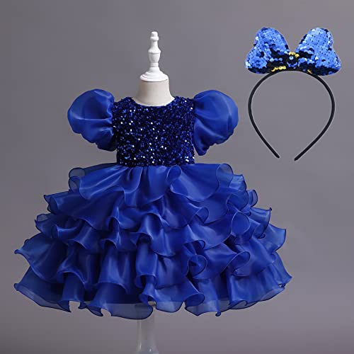 DreamHigh Little Girls Sequined Party Ball Dress Big Bow Headband Special Party Prom Dress2