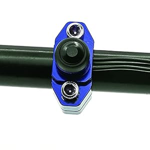 Biqing Interrupteur de Commande de Guidon,Universel 7/8″ 22mm Commutateur de Guidon de Moto CNC Bouton d’arrêt de Démarrage du Moteur pour Pit Dirt Bike ATV Quad (Bleu)