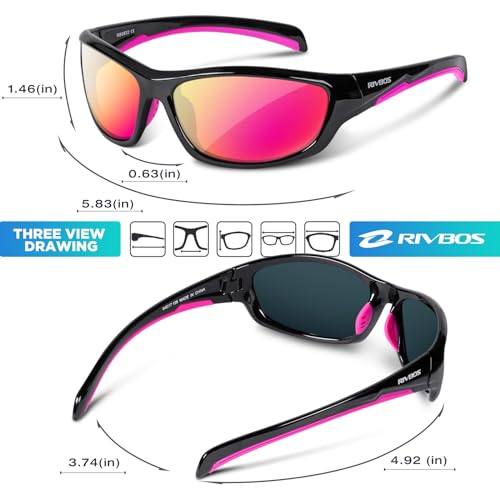 Image of RIVBOS Sunglasses for Men Women Polarized UV Protection Sports Fishing Driving Shades Cycling RB833