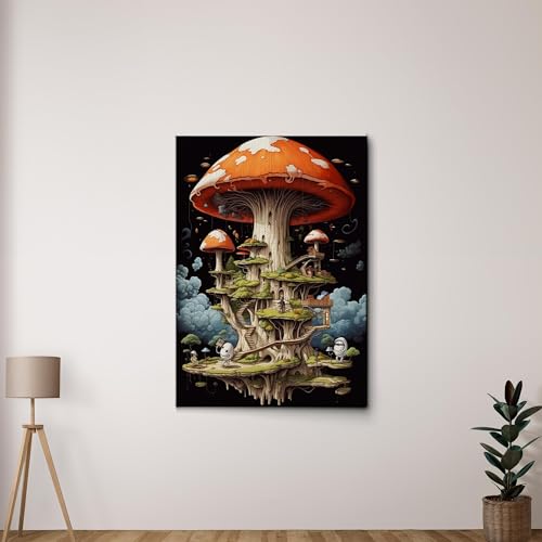 Canvas Wall Art Kawaii Frog Mushroom Aesthetic Poster