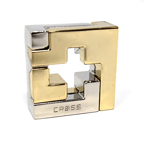Hanayama Cast Cross Puzzle - Level 3 of 6 - Mid Range - Includes Crux Sticker, Gold, Silver - Image 2