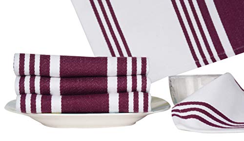 Urban Villa Kitchen Towels 100% Cotton Dish Towels for Kitchen (Set of 6) 20”x30” Dish Cloths Highly Absorbent Kitchen Linen Set with Hanging Loop Perfect for Drying Dishes Cleaning Towels-Wine White