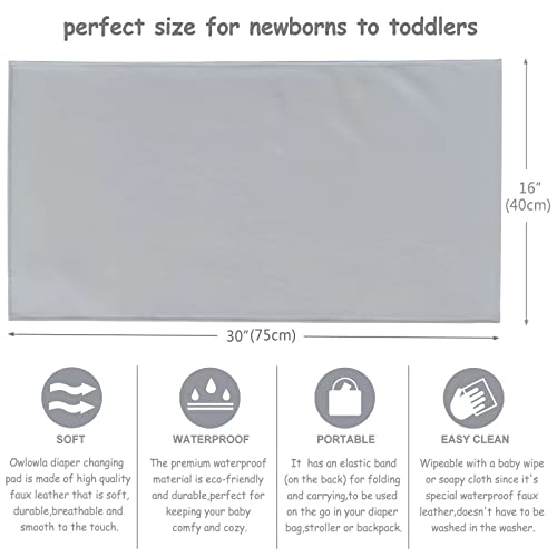 Owlowla Baby Diaper Changing Pad Portable Changing Mat Travel Changing Pad Liner For Baby And Small Toddler(Gray&Herringbone) #TOP3