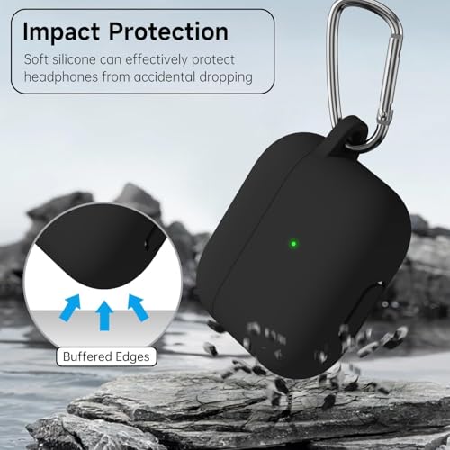 Image of Meyaar for Apple AirPods Pro 3 Case Cover with Keychain, Soft Skin Silicone Case Cover, Full Protective Case Cover Compatible with AirPods Pro (3rd Generation) Case 2025 (Black)