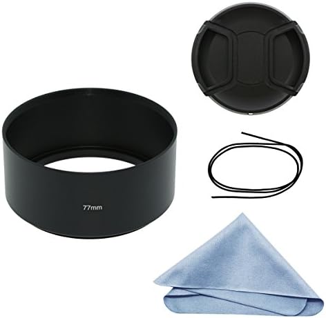 SIOTI 77mm Lens Hood, Matte Treatment Inside, Aluminum Material, Compatible with All Camera Lens S/C/N/F/O/P etc.(77mm)
