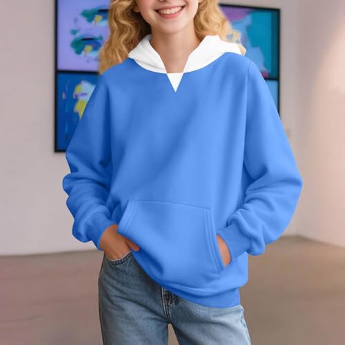 Boys Hoodies Cute Long Sleeve Oversized Hooded Neck Sweatshirts Color Block Shirts Casual Fall Hoodies Pockets Clothes2