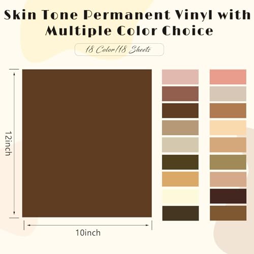 image for Tintnut Skin Tone Permanent Vinyl - 18 Sheets 12