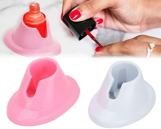 Soporte para esmalte de uñas de goma suave, 2 piezas miniatura 4