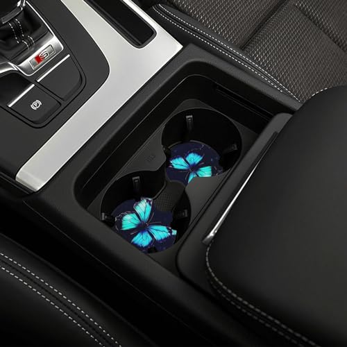 Portavasos para coche 2 unidades diseño mariposa negro miniatura 6