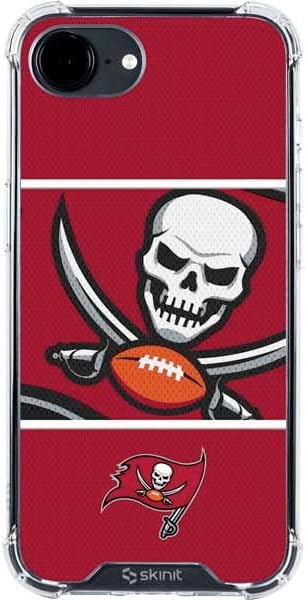 Skinit Clear Phone Case Compatible with iPhone 16e - Officially Licensed NFL Tampa Bay Buccaneers Double Vision Design