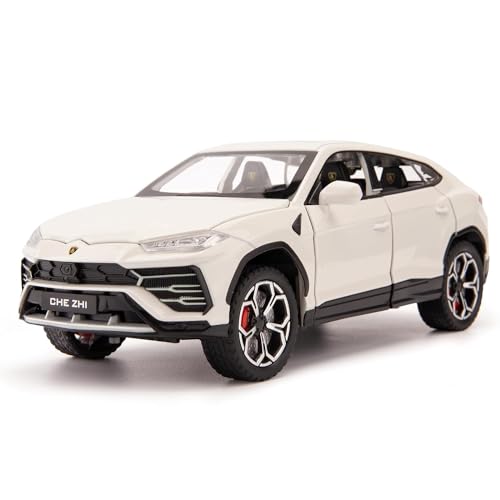 Image of 1:24 Lamborghini Urus Car Model, Diecast Pull Back Car Toy car, Doors Open, Light and Sound, Boys Toys Kids Adults Gifts (White)