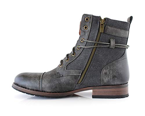 Image of Polar Fox Men's Casual Cap-Toe Ankle Boot Collection | Lace-Up Work, Combat, and Chukka Styles