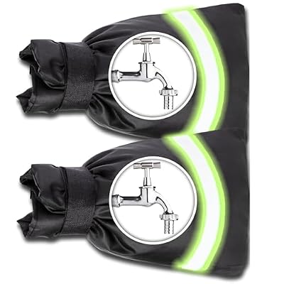 SPORTYOUTH Outdoor Faucet Cover for Winter Freeze Protection, 2 Packs Thick 7.09''W x 9''H Water Socks Pipe Insulated Waterproof Hose Bib Spigot Backflow Cover