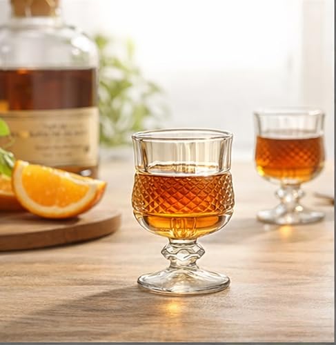 Image of bellemax Classy Shot Glass for Espressos, Spirits & Liquors,Whiskey, Vodka Shot, Tequila Shot, Wine Tasting, Cocktail Pour, Bar Accessory & Home Decor Parties Glasses Set of 6 (BR-11)