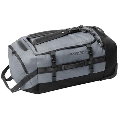 Eagle Creek Cargo Hauler 110L Rolling Duffle Bag with Wheels and Handle, Tuck-Away Backpack Straps, Easy-Access End Pocket & U-Lid Main Compartment, Charcoal Cover