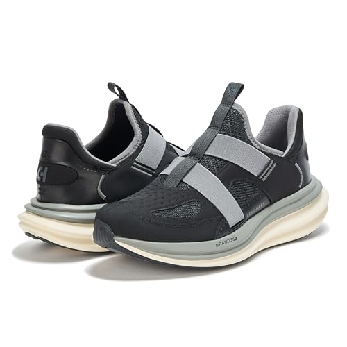 Cole Haan Cole Haan Men's Original Grand Quadstar Monk Strap Running Sneakers, Black/Qiet Shade/Ivory, 7.5-W US