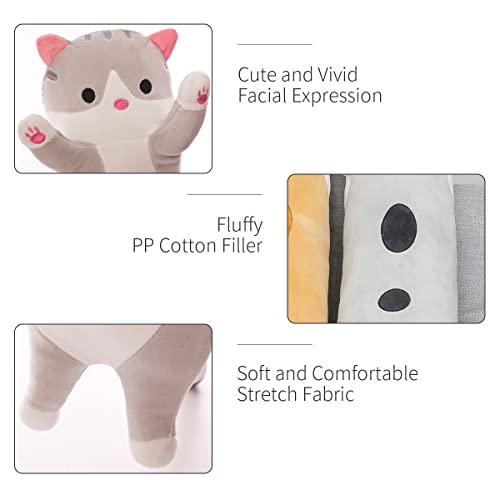 Shinuoer Long Cat Plush Pillow Cat Body Pillow,Pink Cat Stuffed Animals Soft Plushies Kawaii Stuffed Kitten Plush Toy Gift For Kids Girlfriend(Pink, 19.7Inch) #TOP3