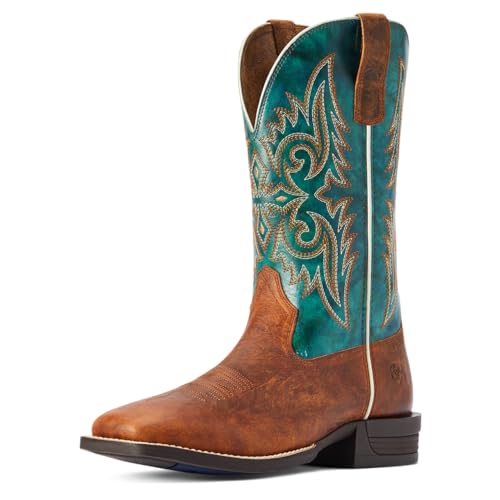 Ariat Mens Wild Thang Embroidered Square Toe Pull On Casual Boots Mid Calf - Brown, Green