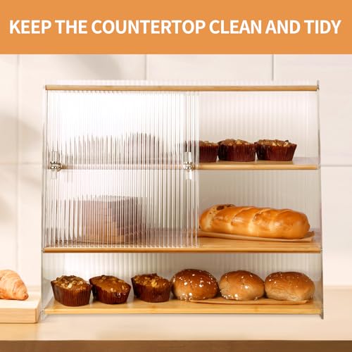 Image of Durable 4-Layer Bread Box Coffee Cup Storage,Kitchen Counter Decor Organizer