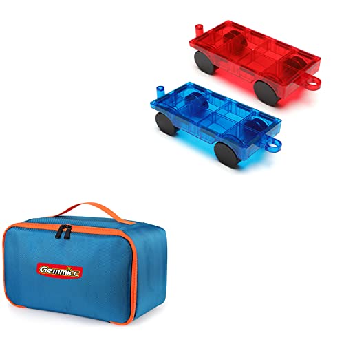 Gemmicc 2Pcs Magnetic Car Set + Toy Carry Bag #TOP1