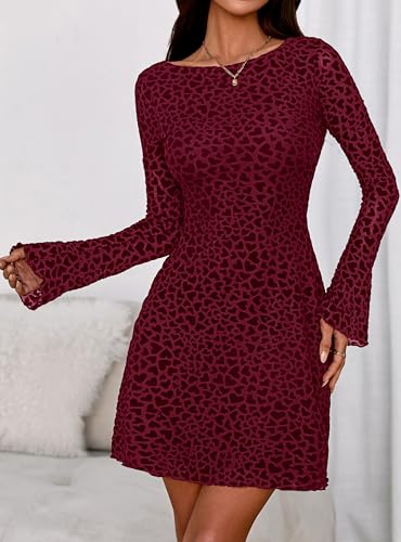 Image of PRETTYGARDEN Women's Fall Floral Long Sleeve Mini Dress