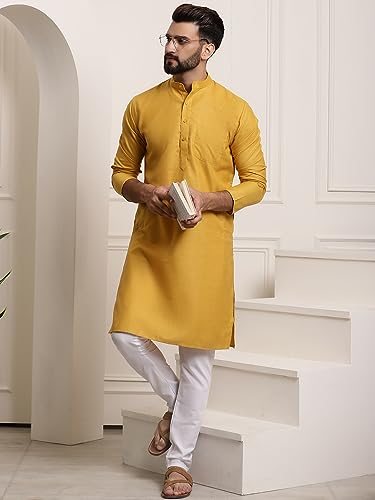 Image of SOJANYA (Since 1958 Men's Pure Cotton Solid Kurta & Churidar Pyjama Set