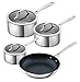 KUHN RIKON Uniwersalne naczynia do gotowania, zestaw 4 sztuk, rondel 16/18/20 cm, patelnia 24 cm, nadaje się do płyt indukcyjnych, stal nierdzewna, stal nierdzewna