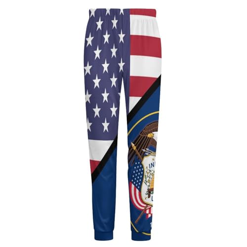 U.S.A. Utah Flag Breathable Mens Pajama Pants Lounge Sleep PJ Bottoms Sleepwear Jogger4